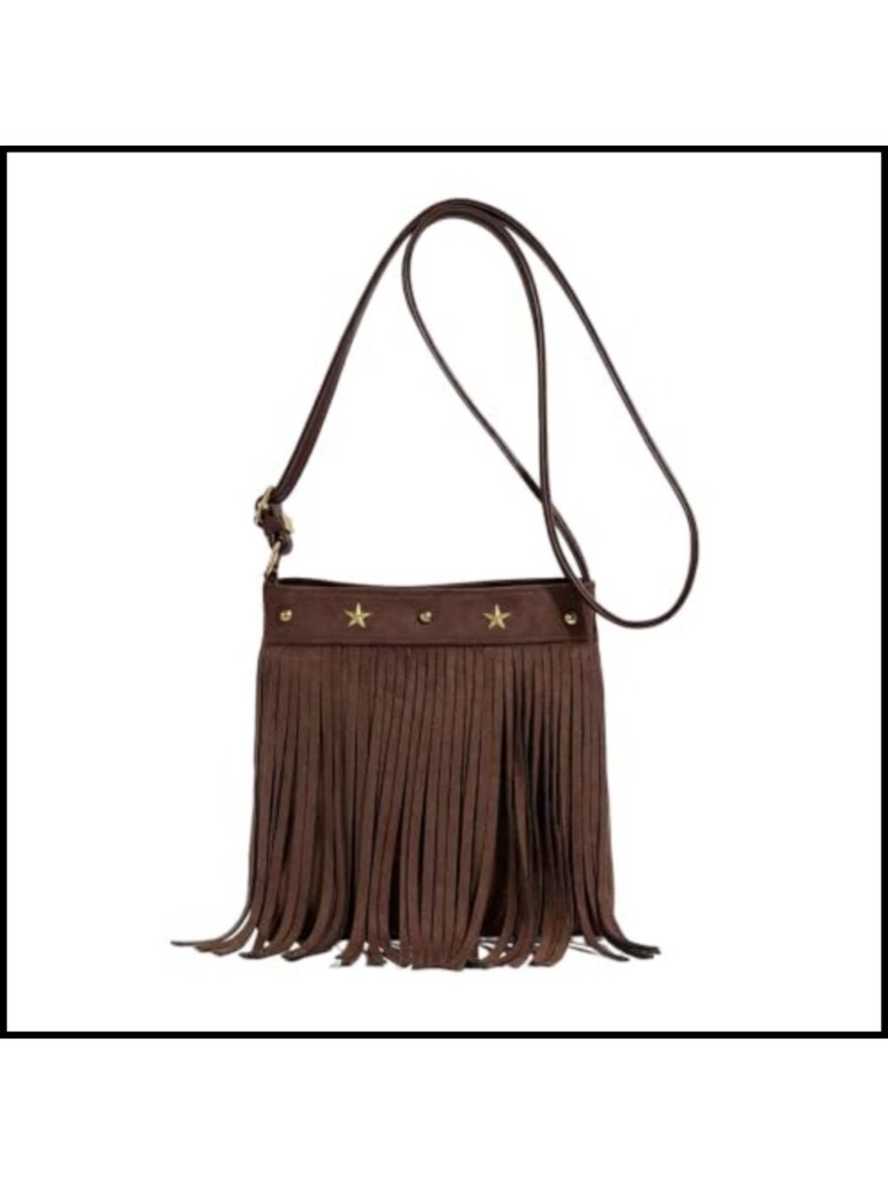 Suede Fringe Crossbody Bag Faux Leather Western Shoulder Purse